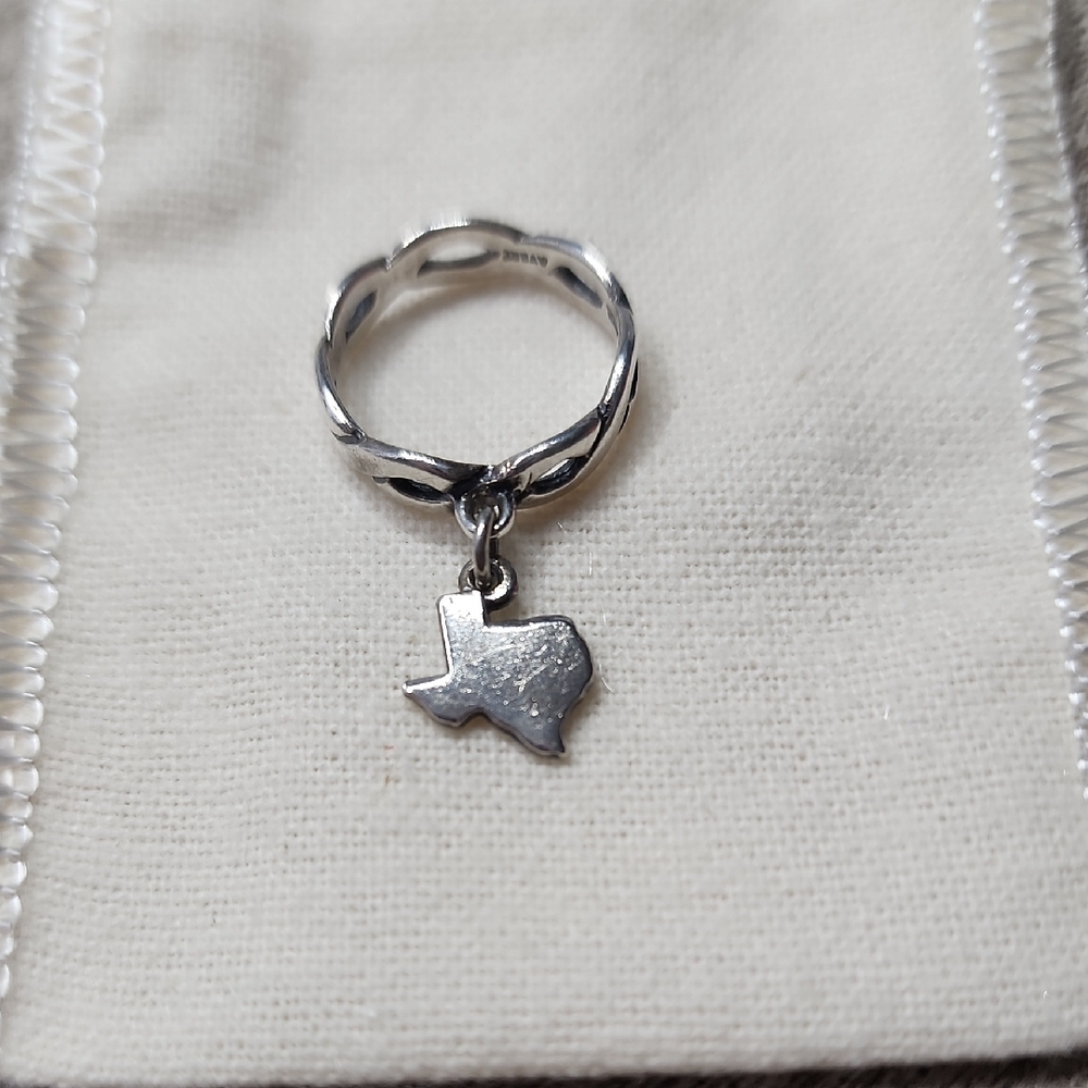 James Avery Silver Texas Charm Ring
